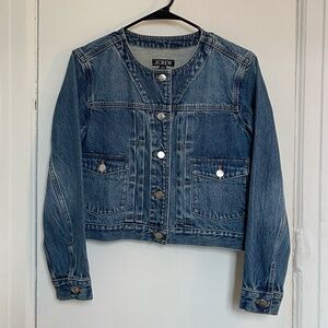 J. Crew Pleated Denim Lady Jacket Size XS